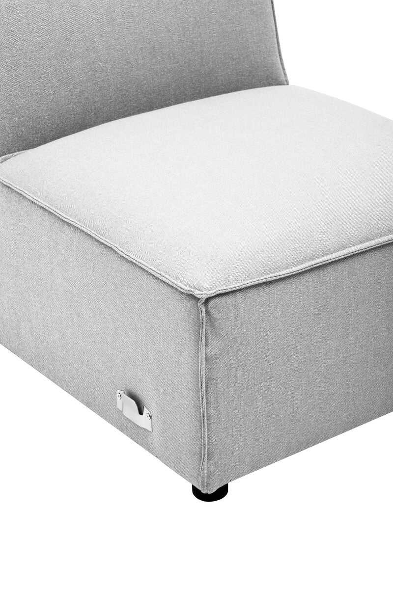 Grey Fabric Armless Modular Sofas, Toulouse