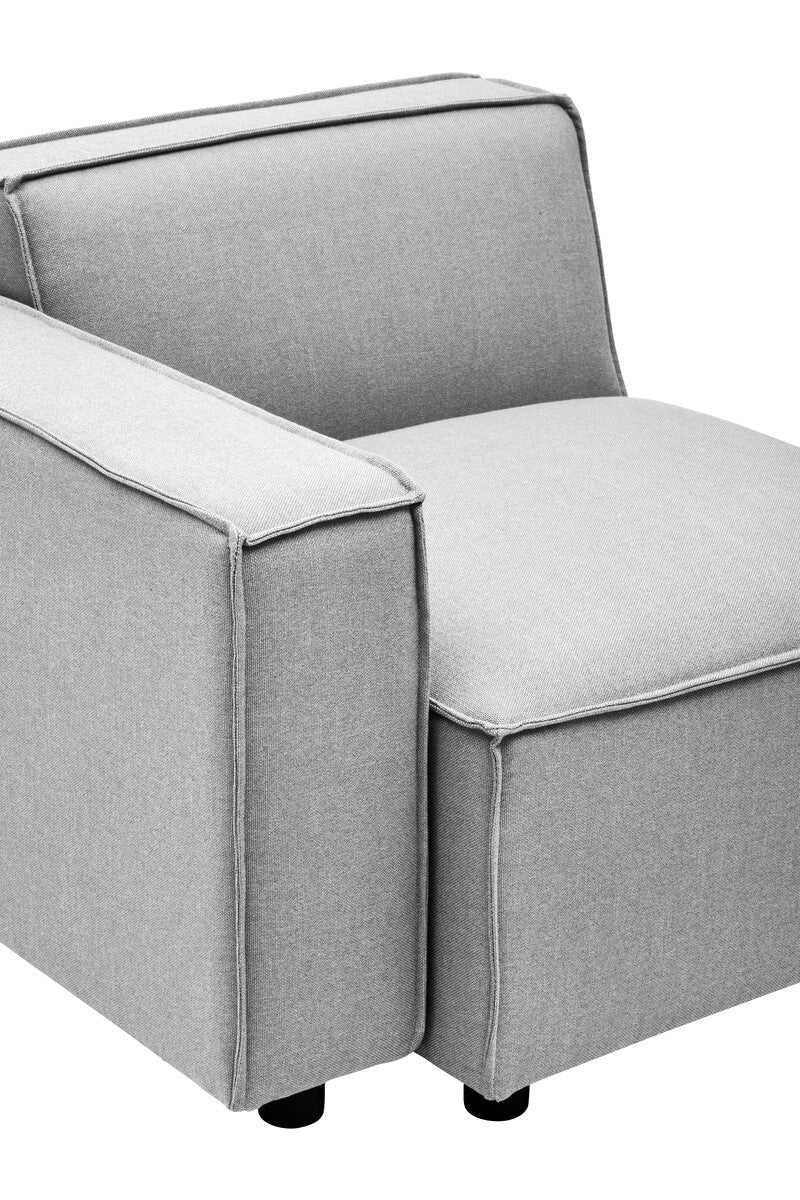 Grey Fabric Left Arm Modular Sofas, Toulouse
