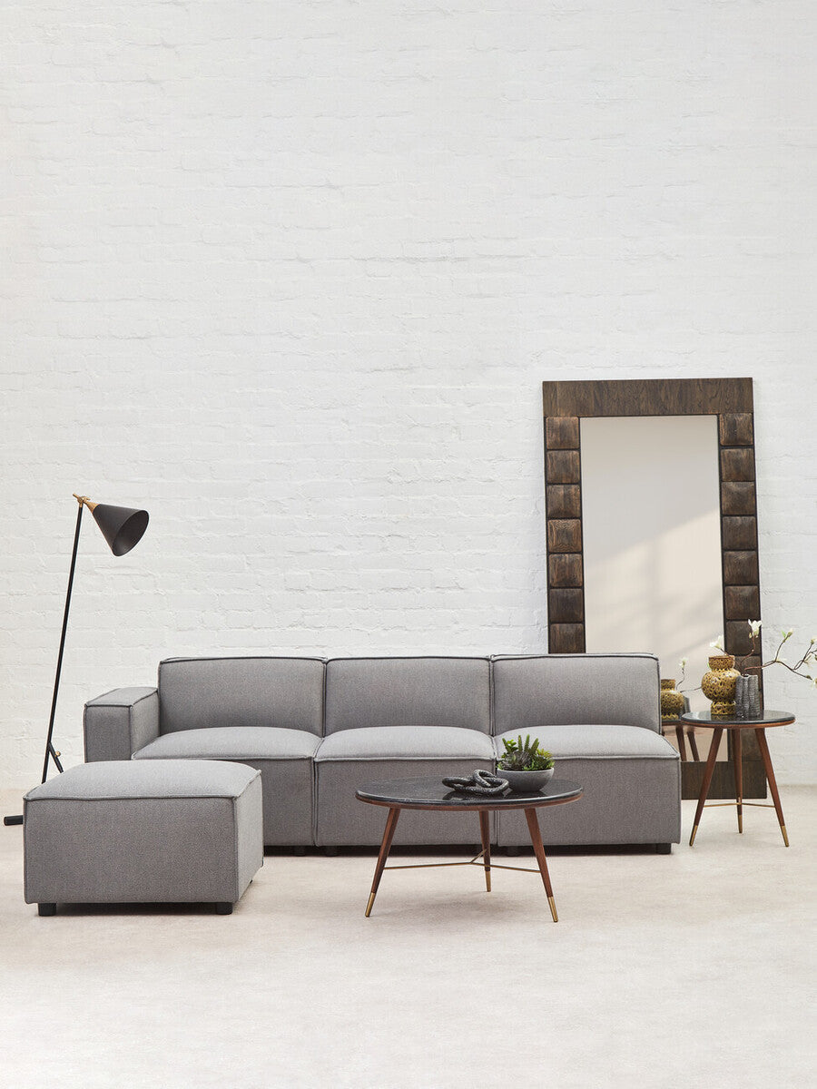 Grey Fabric Modular Ottoman, Toulouse