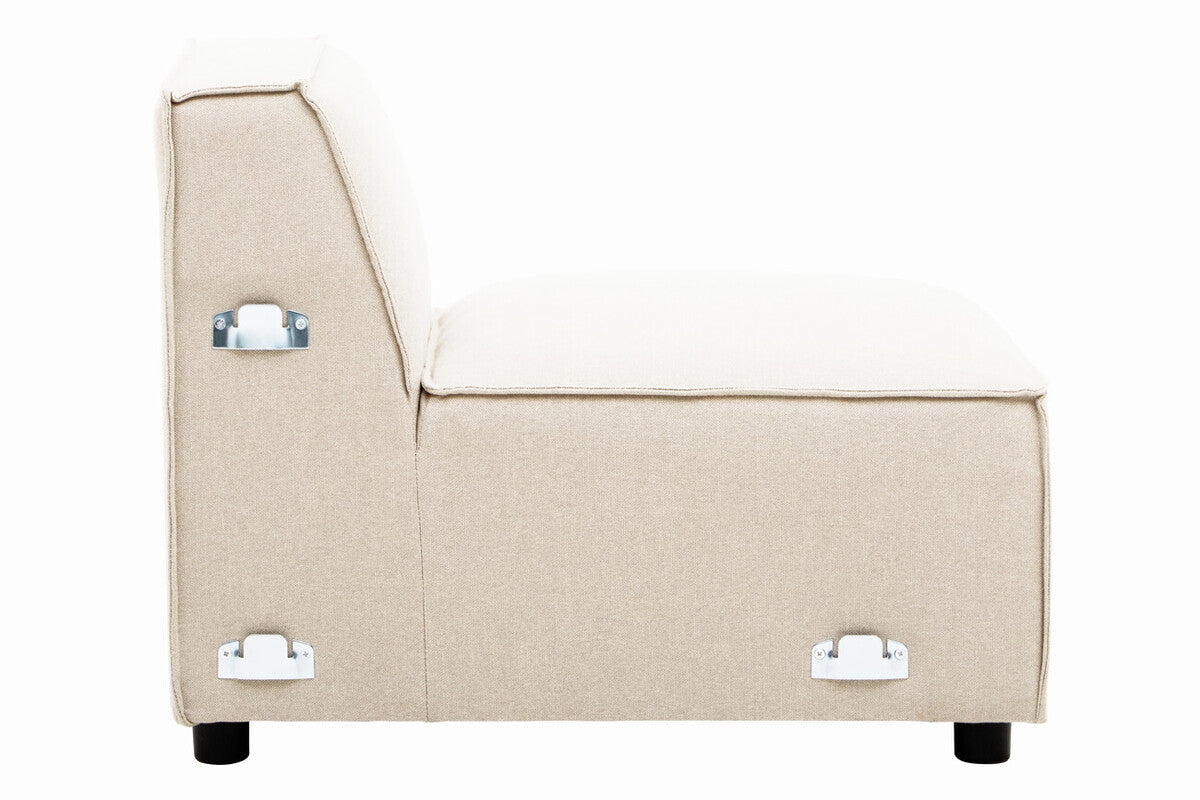 Cream Fabric Armless Modular Sofas, Toulouse
