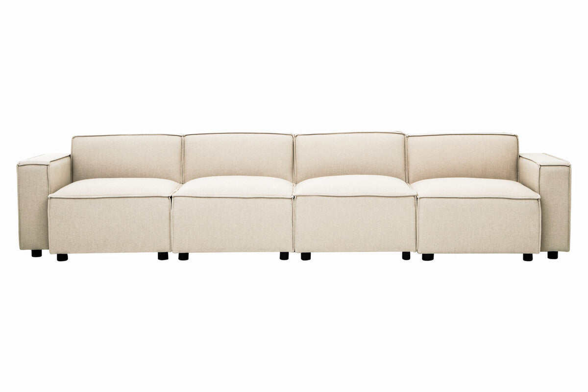 Cream Fabric Armless Modular Sofas, Toulouse
