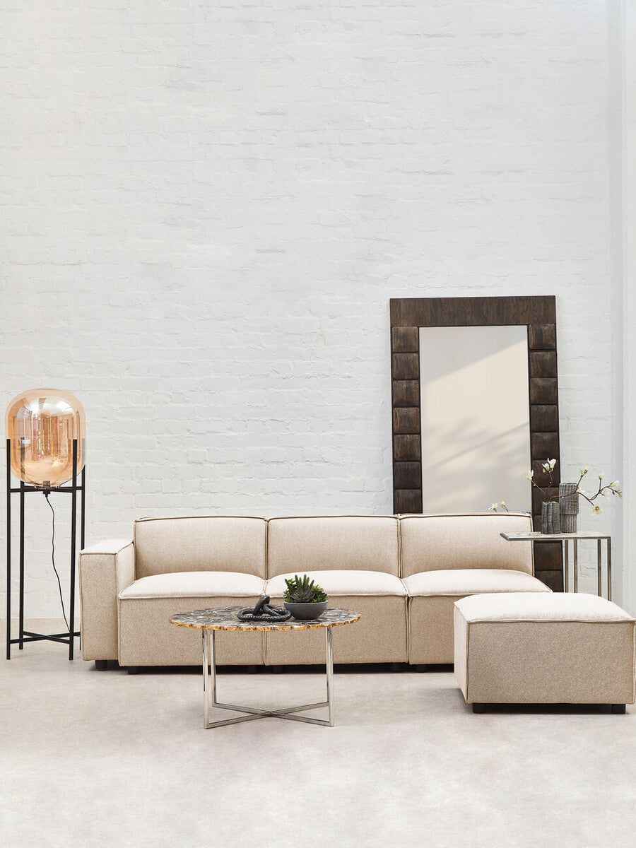 Cream Fabric Armless Modular Sofas, Toulouse