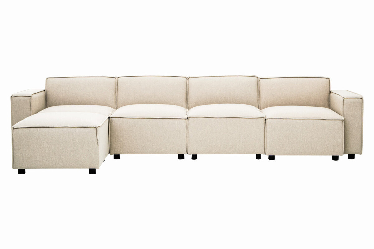 Cream Fabric Modular Ottoman, Toulouse
