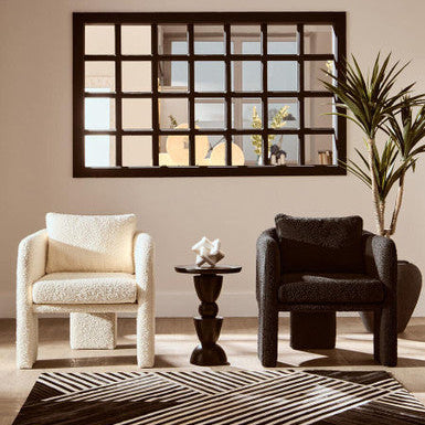 Ozzero Black Boucle Curved Armchair
