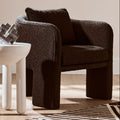 Ozzero Black Boucle Curved Armchair with Matching Cushion