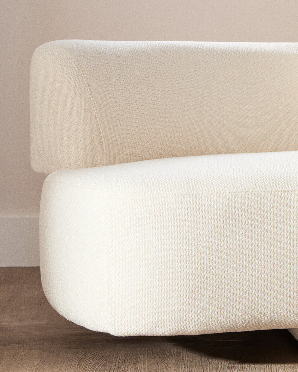 3 Seater Cream Linen Sofa, Ozzano