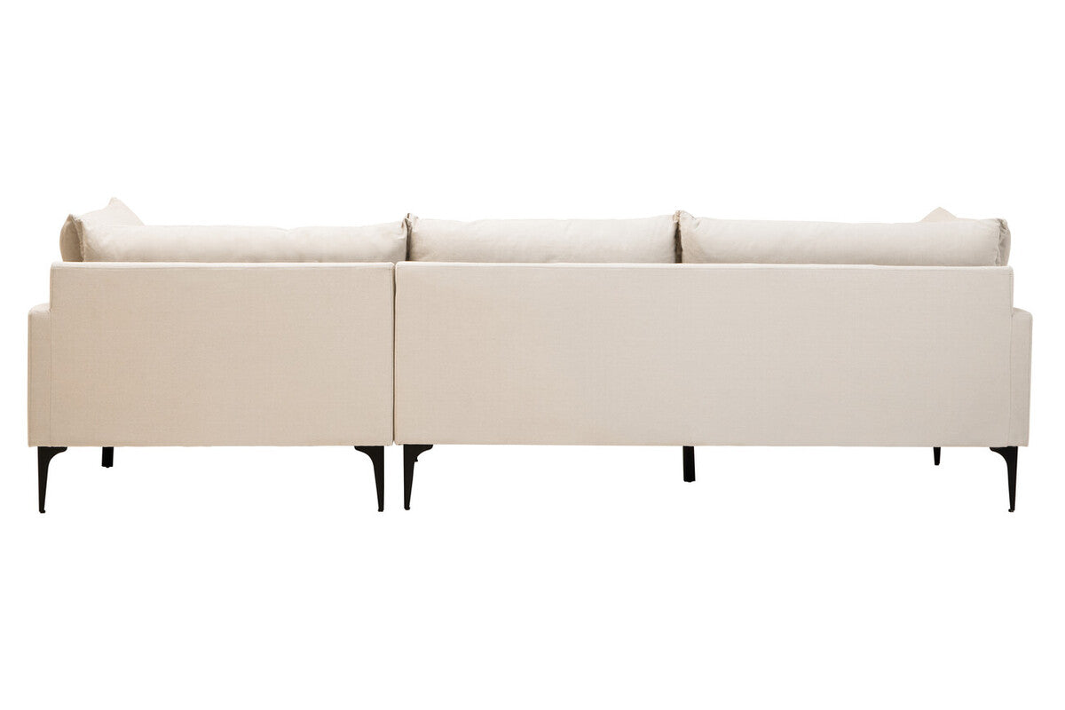3 Seater Cream Right Chaise Sofa, Comfee