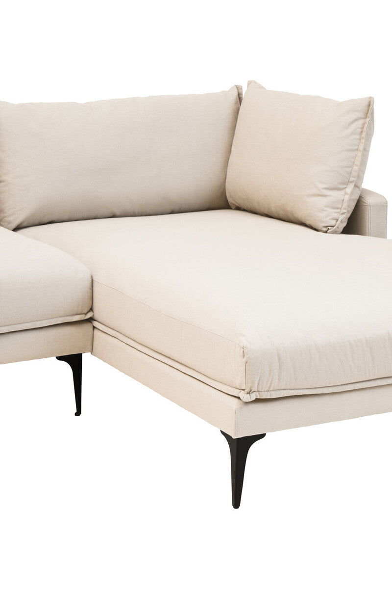 3 Seater Cream Right Chaise Sofa, Comfee