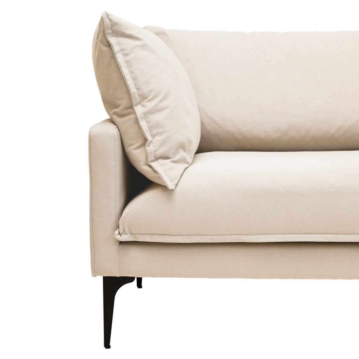 3 Seater Cream Right Chaise Sofa, Comfee