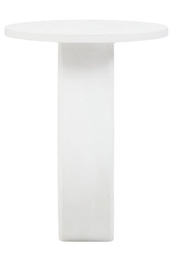 Whitewash Finish Mango Wood Accent Table with Horseshoe Cutout Base, Walsa
