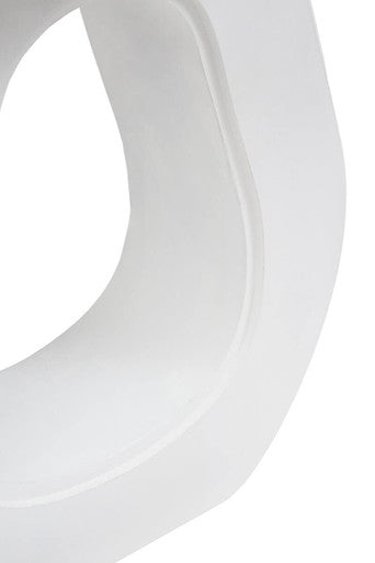 Whitewash Finish Mango Wood Accent Table with Horseshoe Cutout Base, Walsa