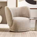 Delray Deep Stone Chenille Chair with Curved Back