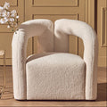 Davina Ivory Boucle Effect Chair with Curved Back