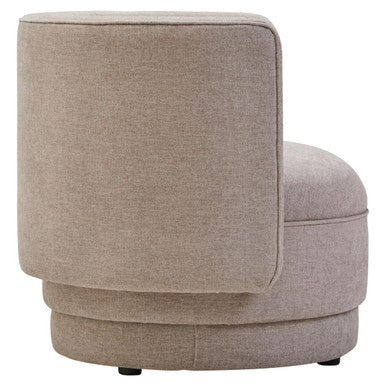Drake Taupe Chenille Effect Chair with Curved Back