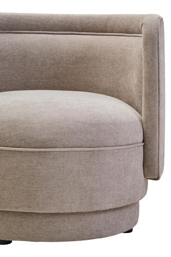 Drake Taupe Chenille Effect Chair with Curved Back