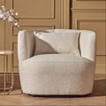 Bruge Cream Fabric Chair with Curved Back