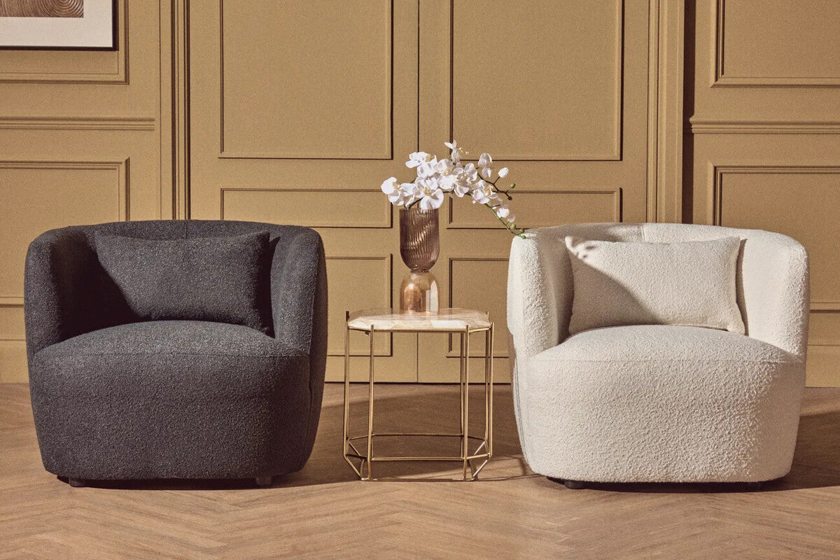 Bruge Textured Cream Curved Chair