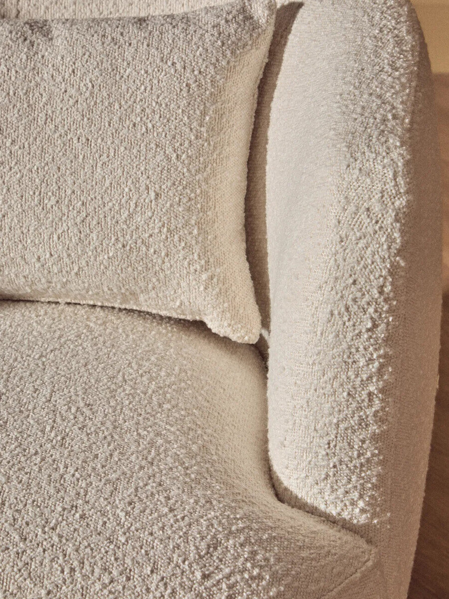 Bruge Textured Cream Curved Chair