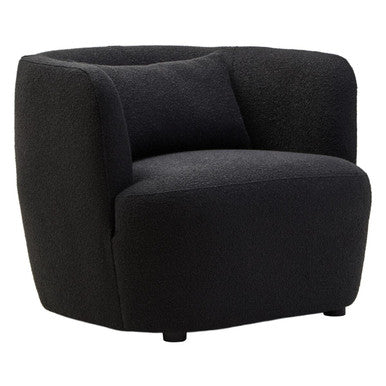 Bruge Black Fabric Chair with Curved Back