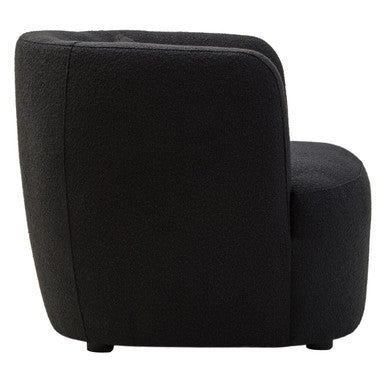Bruge Black Fabric Chair with Curved Back