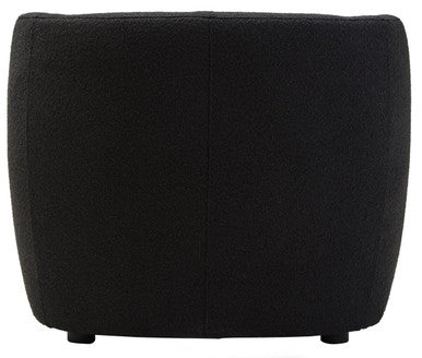 Bruge Black Fabric Chair with Curved Back