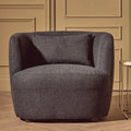 Bruge Black Fabric Chair with Curved Back