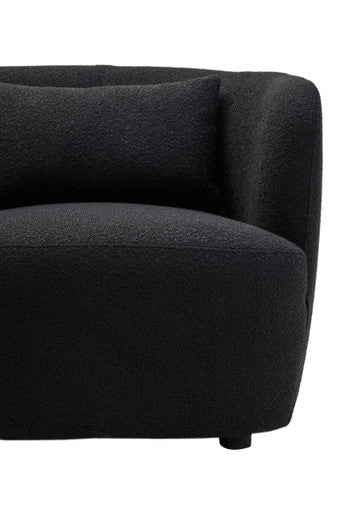 Bruge Black Fabric Chair with Curved Back