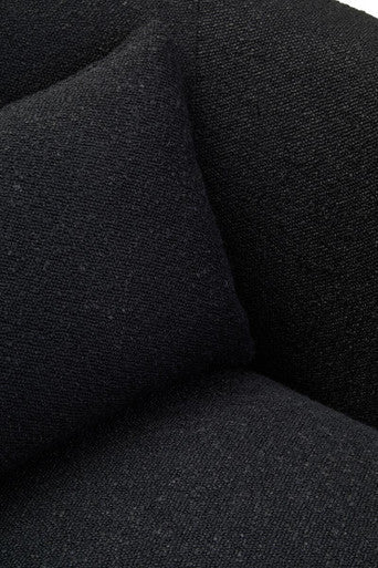Bruge Black Fabric Chair with Curved Back