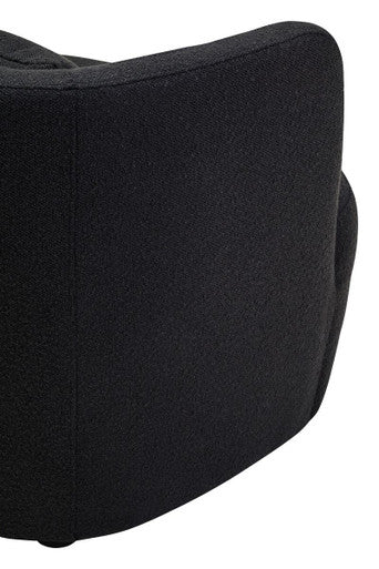 Bruge Black Fabric Chair with Curved Back