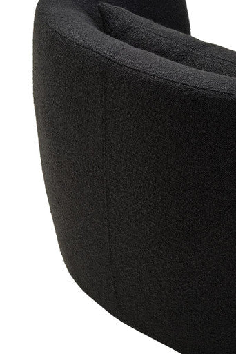 Bruge Black Fabric Chair with Curved Back
