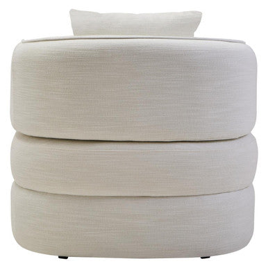 Bilani Cream Linen Effect Chair with Curved Back