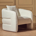 Bilani Cream Linen Effect Chair with Curved Back