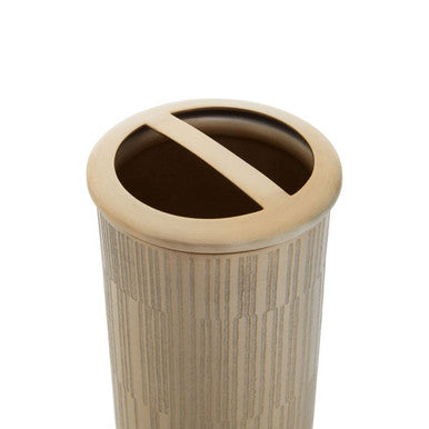 Allegra Champagne Aluminium Toothbrush Holder with Line Effect