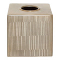 Allegra Champagne Aluminium Tissue Box with Line Effect