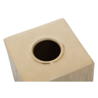 Allegra Champagne Aluminium Tissue Box with Line Effect