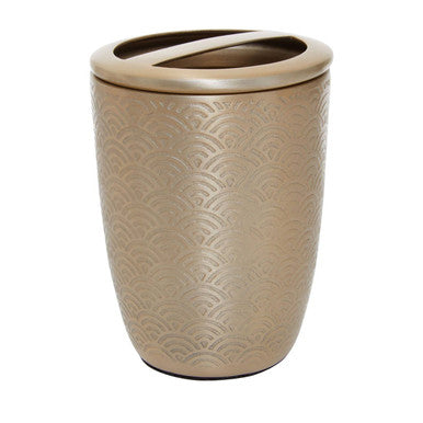 Allegra Champagne Aluminium Toothbrush Holder with Etched Detail