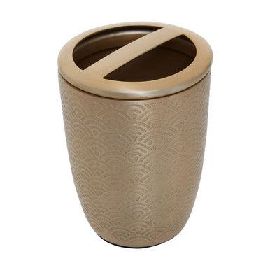 Allegra Champagne Aluminium Toothbrush Holder with Etched Detail