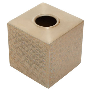 Allegra Champagne Aluminium Tissue Box with Etched Detail