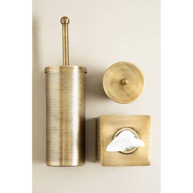 Allegra Champagne Aluminium Tissue Box with Etched Detail