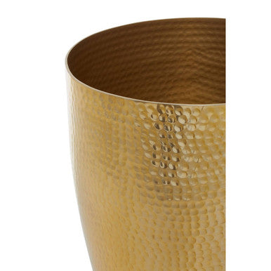 Allegra Gold Aluminium Waste Bin with Hammered Effect