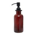 Allegra Brown Glass Soap Dispenser with Black Pump 300ml