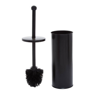 Allegra Black Stainless Steel Toilet Brush with Holder