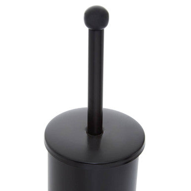 Allegra Black Stainless Steel Toilet Brush with Holder