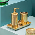 Allegra Gold Aluminium Soap Dispenser with Line Effect