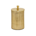 Allegra Gold Aluminium Bathroom Jar with Line Effect