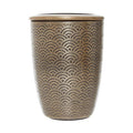 Allegra Gold Aluminium Toothbrush Holder with Etched Detail