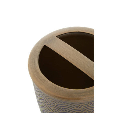 Allegra Gold Aluminium Toothbrush Holder with Etched Detail