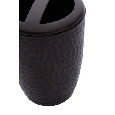 Allegra Dark Bronze Aluminium Toothbrush Holder with Hammered Effect