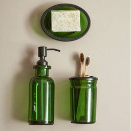 Allegra Kiara Green Glass Soap Dispenser