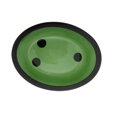 Allegra Green Glass Oval Soap Dish